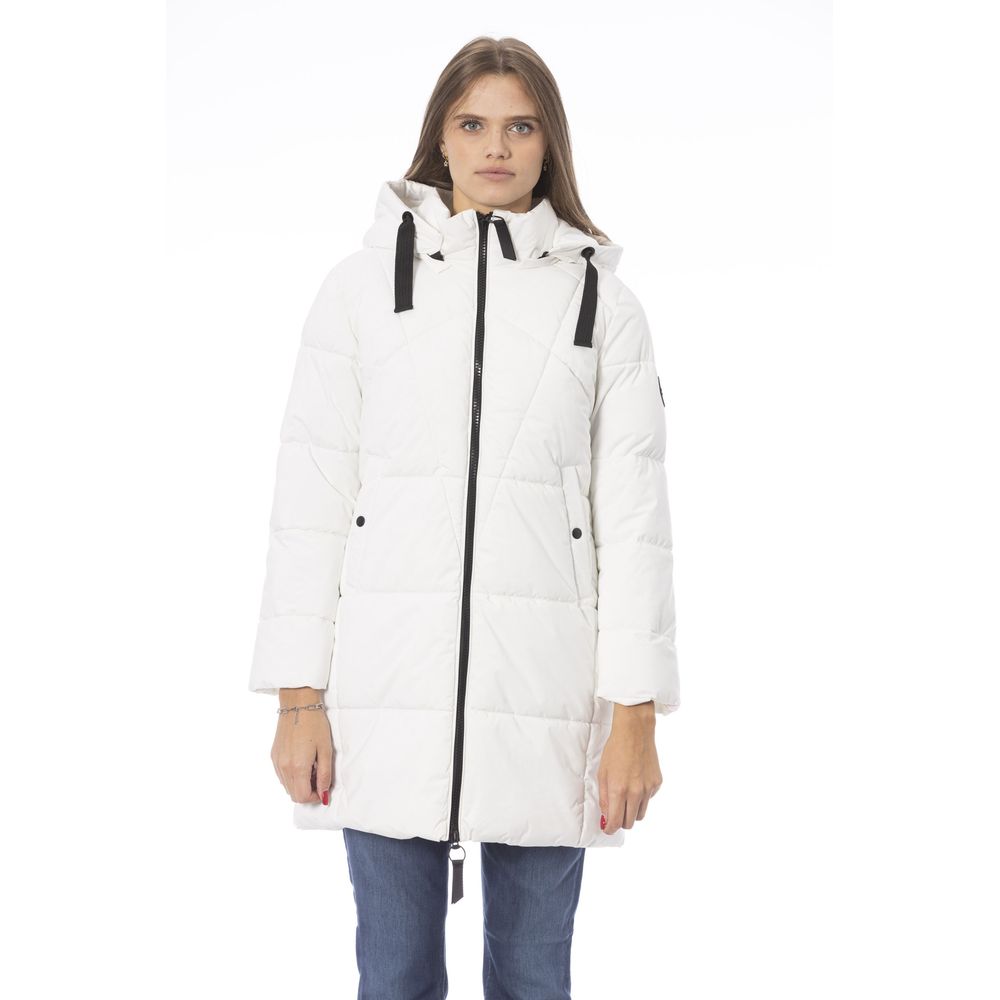 White Polyester Women Jacket - SEHABRANDS