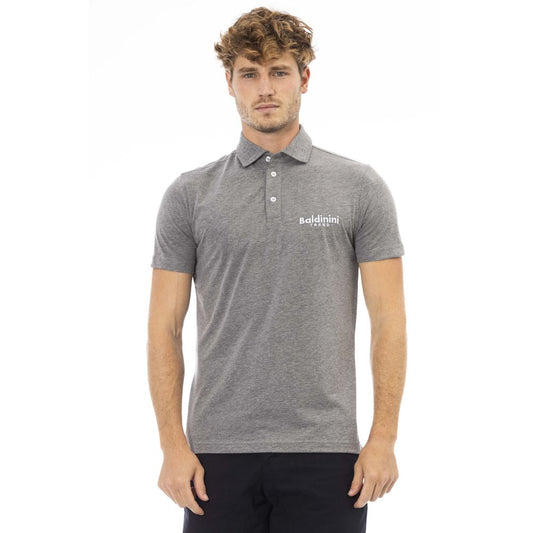 Gray Cotton Men Polo - SEHABRANDS