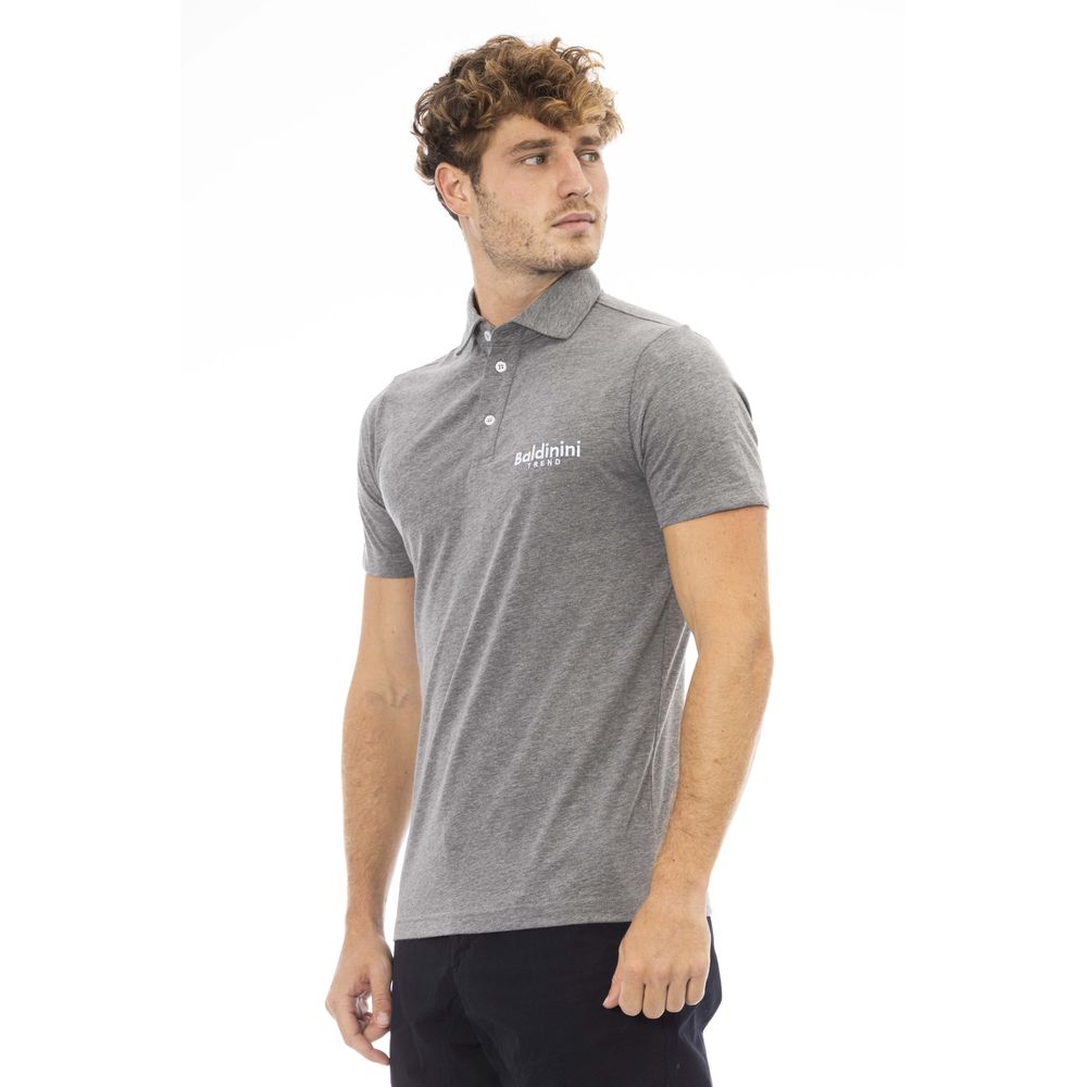 Gray Cotton Men Polo - SEHABRANDS