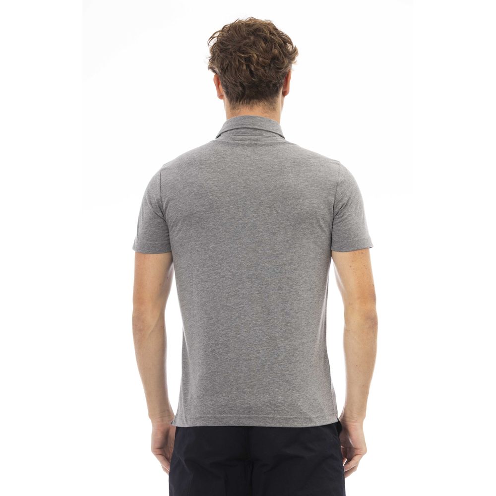 Gray Cotton Men Polo - SEHABRANDS