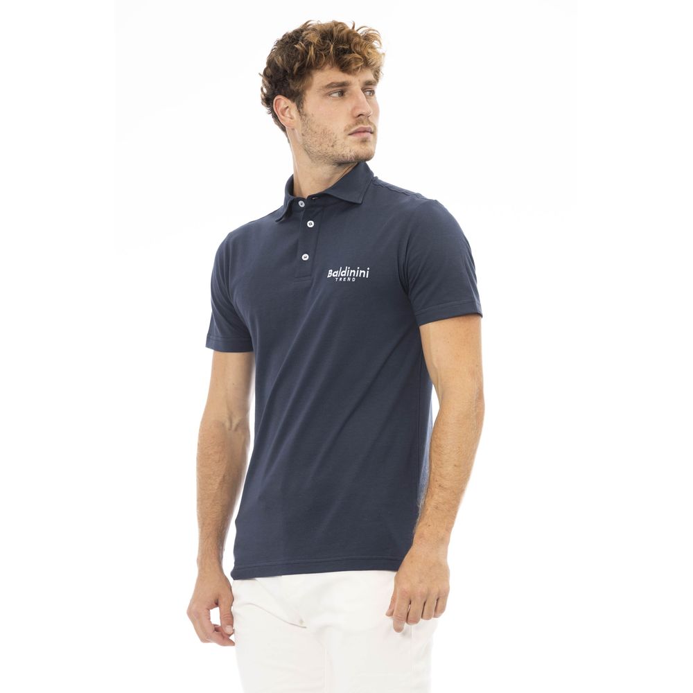 Blue Cotton Men Polo - SEHABRANDS