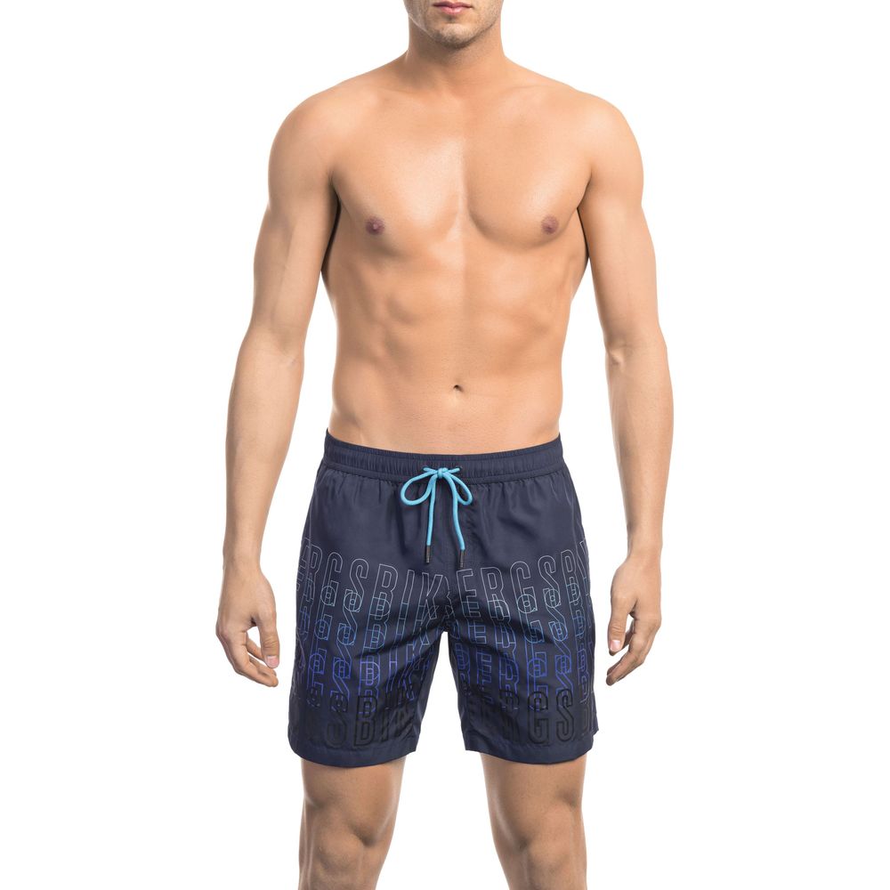 Blue Polyester Men Swim Short - SEHABRANDS