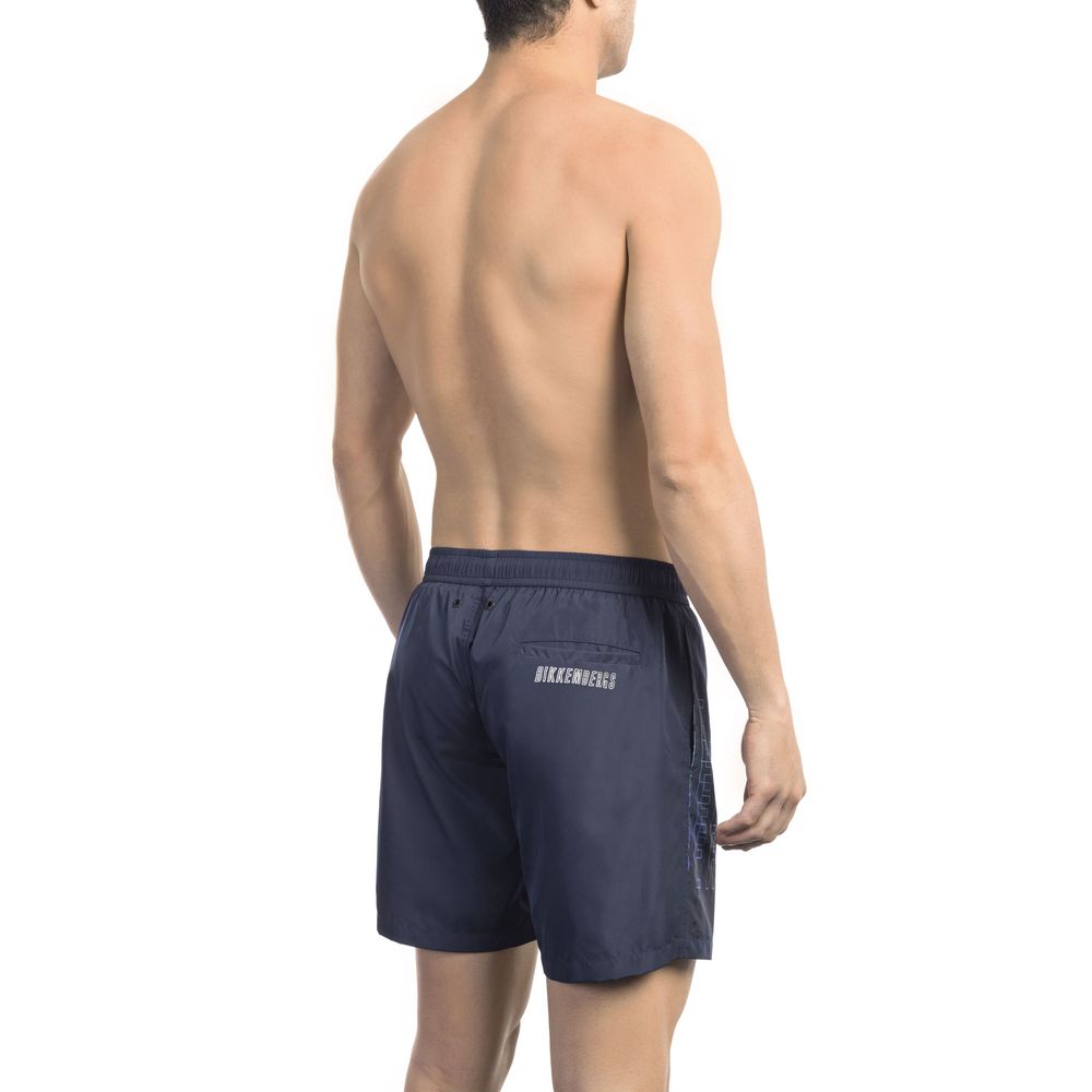 Blue Polyester Men Swim Short - SEHABRANDS