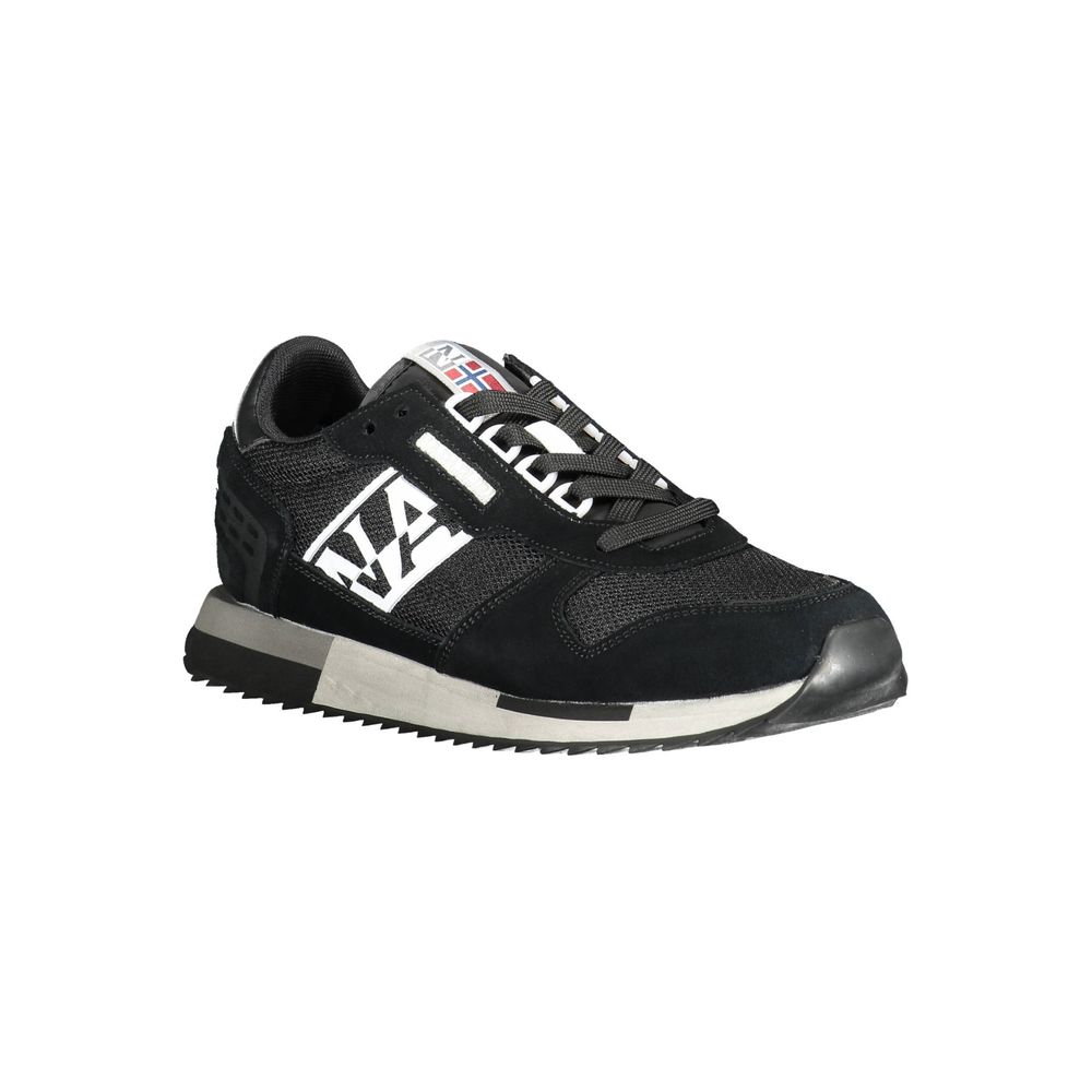 Black Leather Men Sneaker - SEHABRANDS