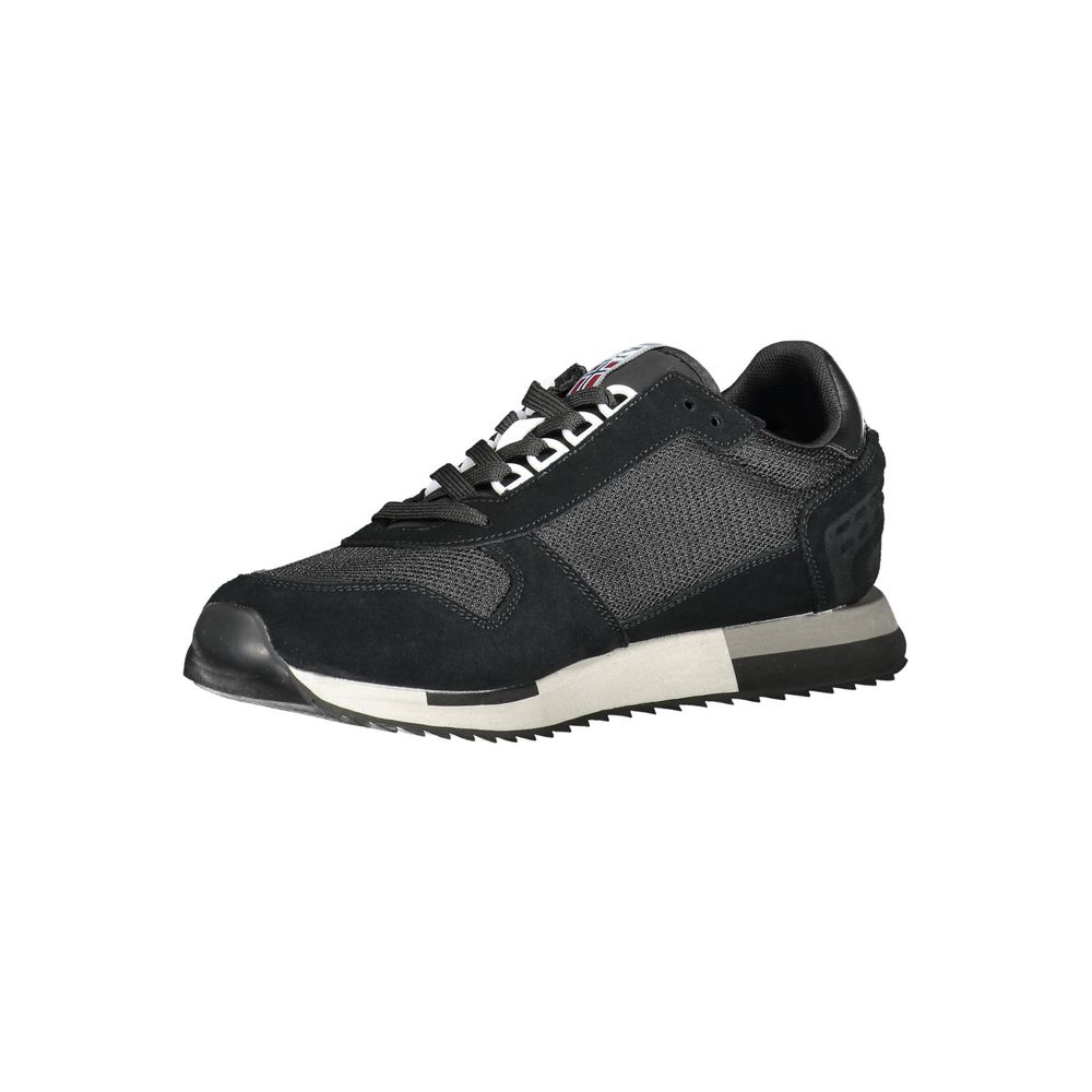 Black Leather Men Sneaker - SEHABRANDS