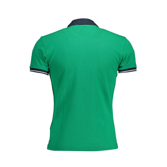 Green Cotton Men Polo Shirt - SEHABRANDS