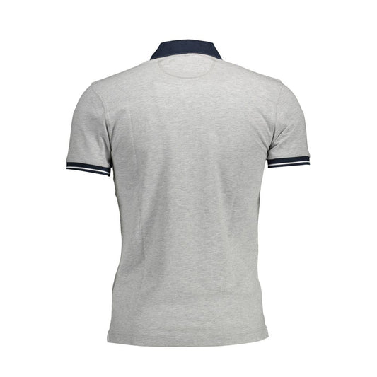 Gray Cotton Men Polo Shirt - SEHABRANDS