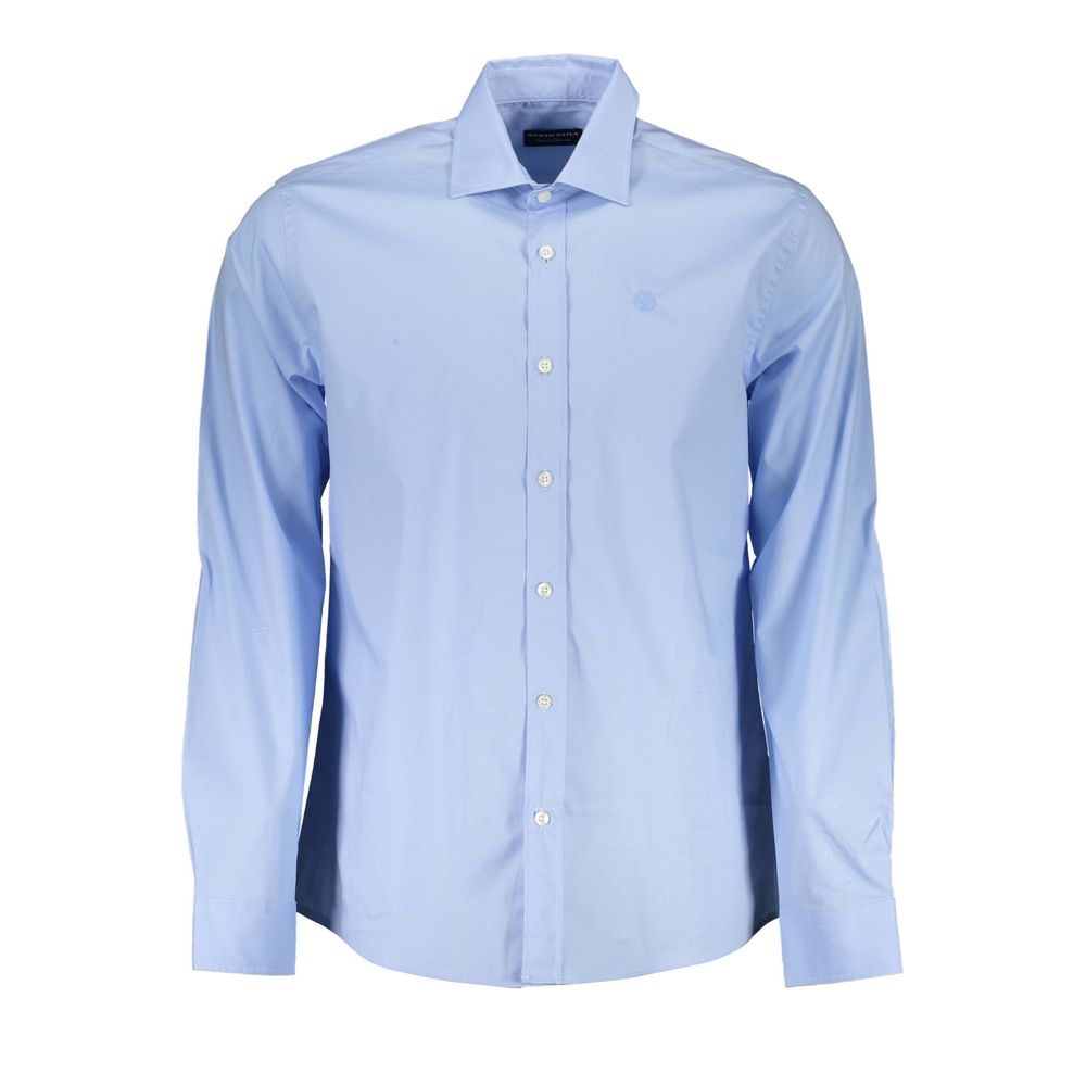 Light Blue Cotton Men Shirt - SEHABRANDS