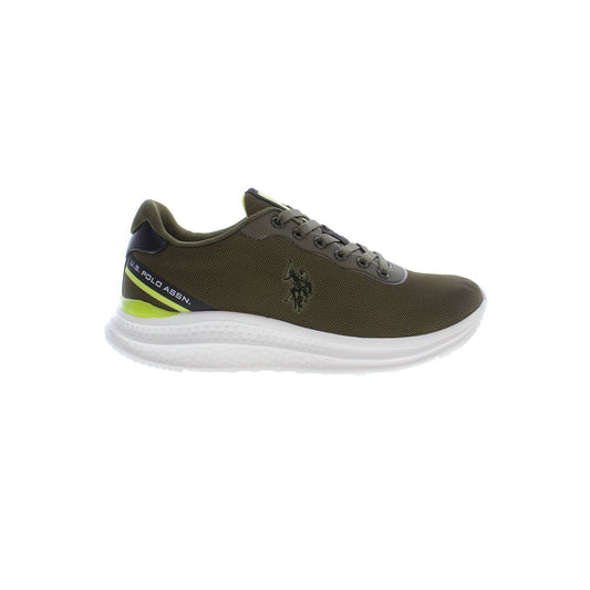 Green Polyester Men Sneaker - SEHABRANDS