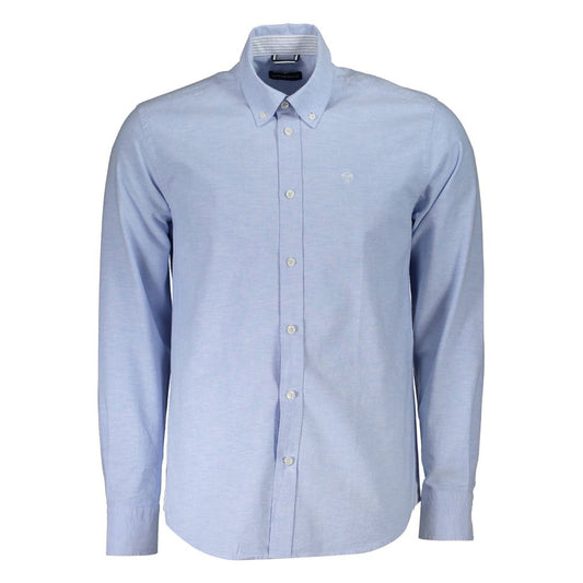 Light Blue Cotton Men Shirt - SEHABRANDS