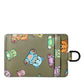 Dolce & Gabbana Army Green Teddy Bear Leather Women Card Holder Wallet