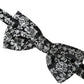 Dolce & Gabbana Black Floral Silk Adjustable Neck Men Bow Tie