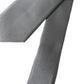 Dolce & Gabbana Silver Solid Satin Silk Adjustable Men Tie