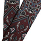 Dolce & Gabbana Bordeaux Printed 100% Silk Adjustable Men Tie