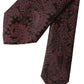 Dolce & Gabbana Bordeaux Patterned Silk Adjustable Men Tie