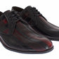 Dolce & Gabbana Elegant Black Bordeaux Striped Leather Dress Shoes