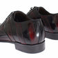 Dolce & Gabbana Elegant Black Bordeaux Striped Leather Dress Shoes