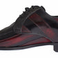 Dolce & Gabbana Elegant Black Bordeaux Striped Leather Dress Shoes