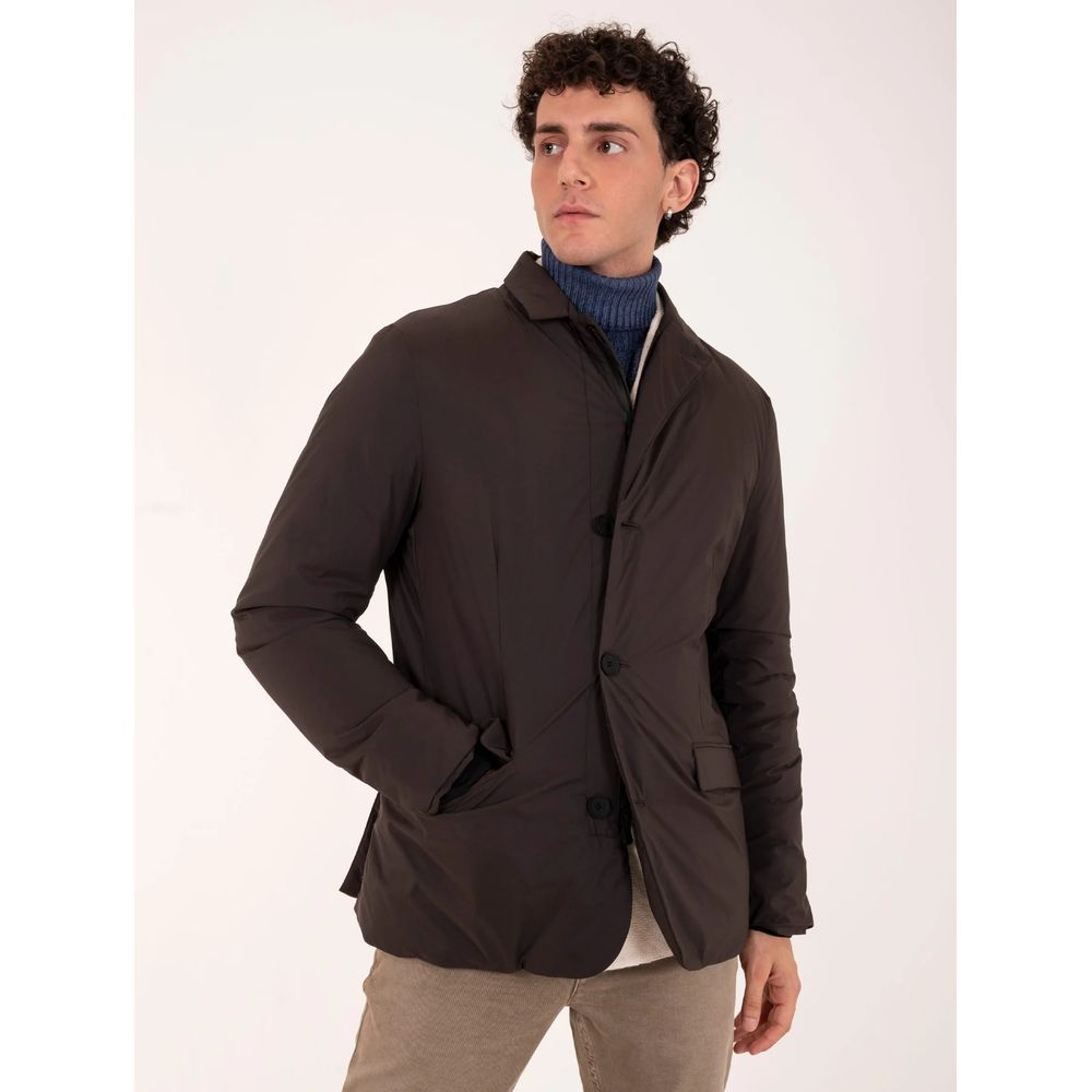 Brown Polyester Jacket - SEHABRANDS