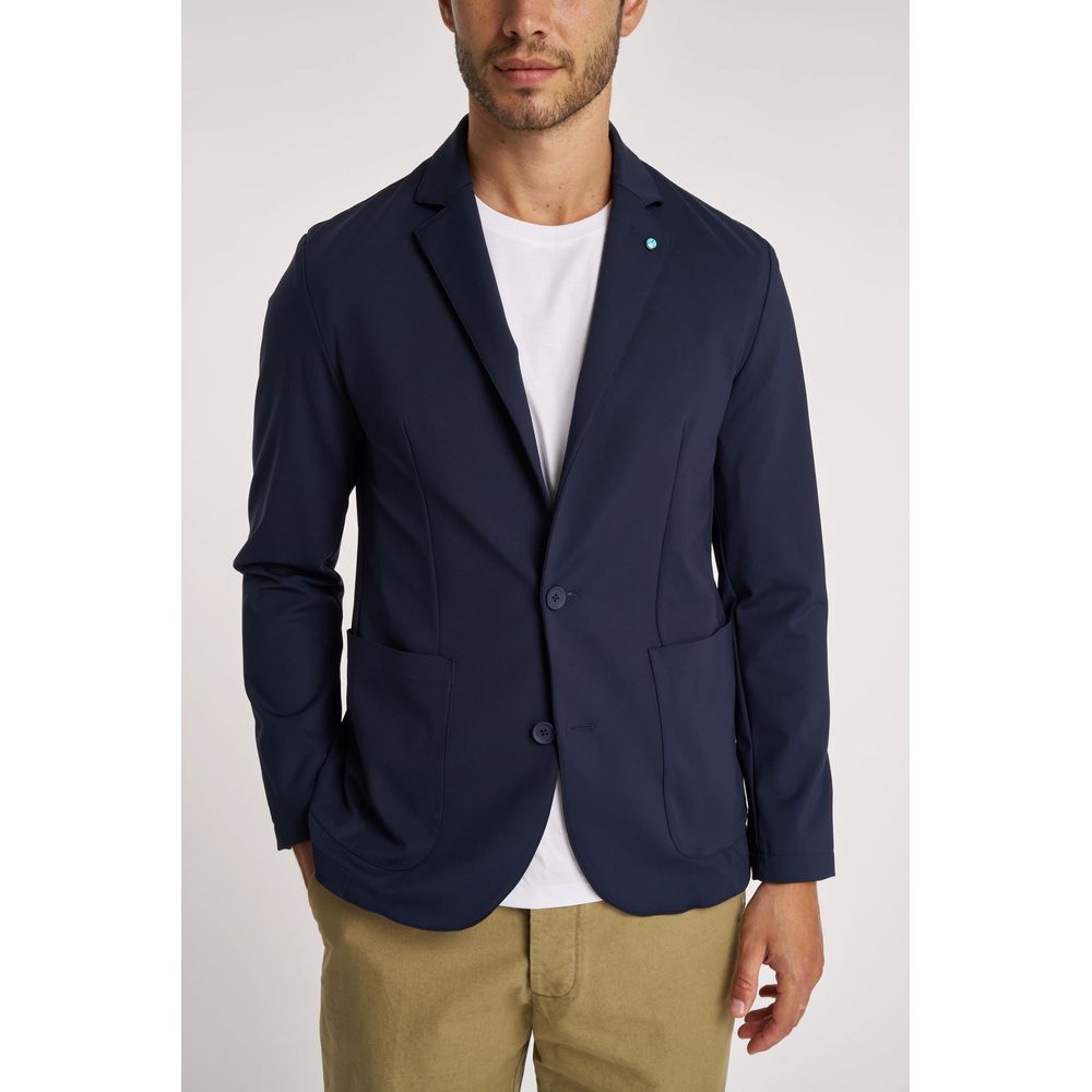 Blue Polyester Jacket - SEHABRANDS