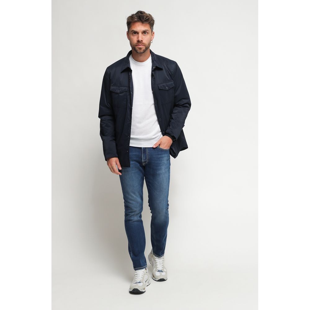 Blue Polyester Jacket - SEHABRANDS