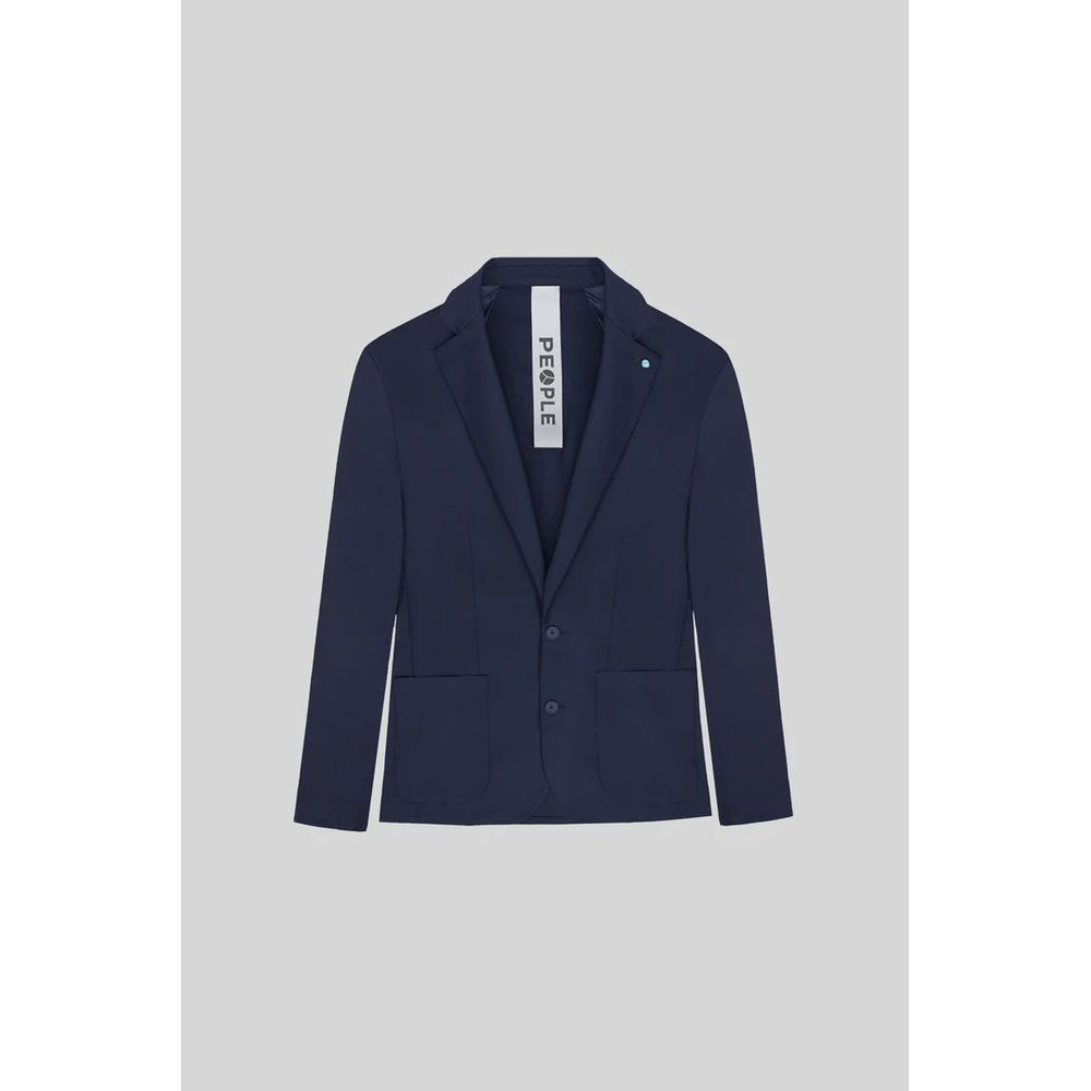 Blue Polyester Jacket - SEHABRANDS