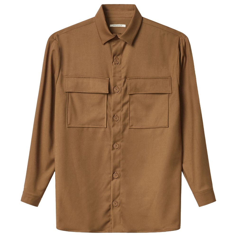 Brown Polyester Shirt - SEHABRANDS