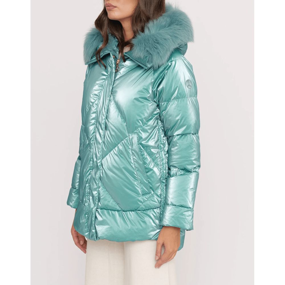 Light Blue Polyester Jackets & Coat - SEHABRANDS