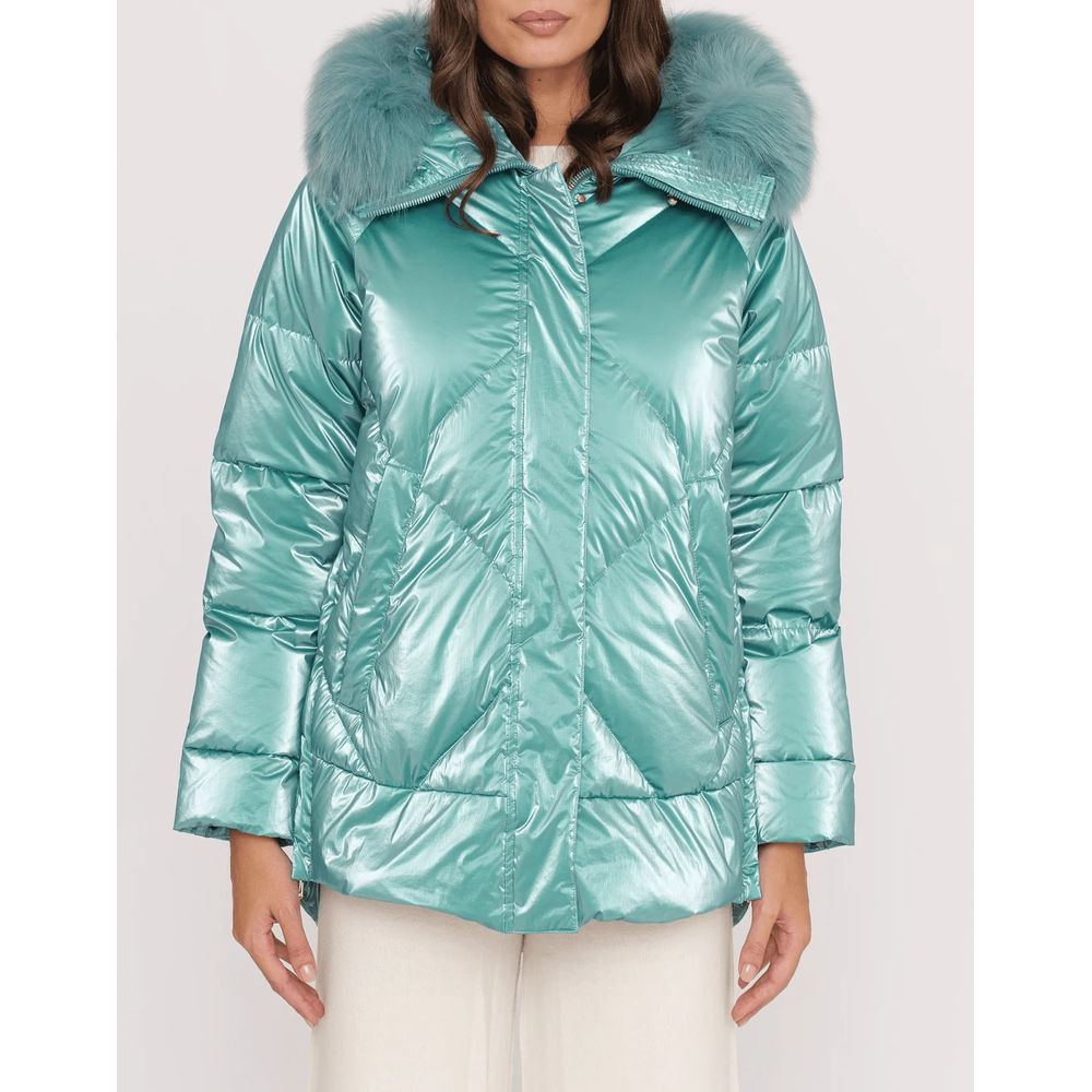 Light Blue Polyester Jackets & Coat - SEHABRANDS