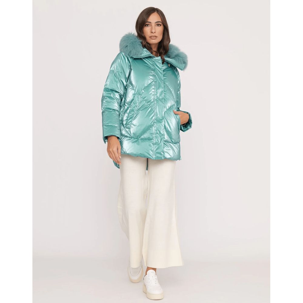 Light Blue Polyester Jackets & Coat - SEHABRANDS