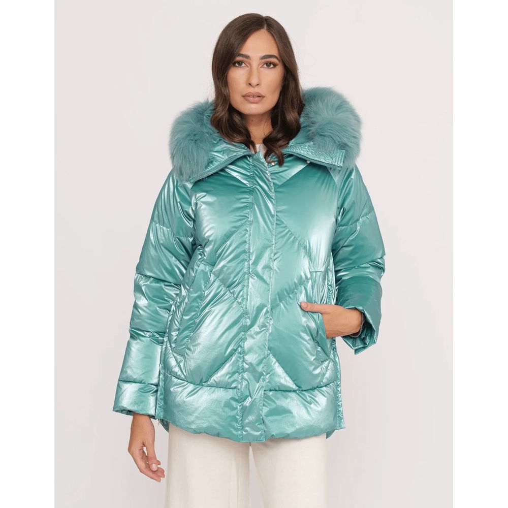 Light Blue Polyester Jackets & Coat - SEHABRANDS