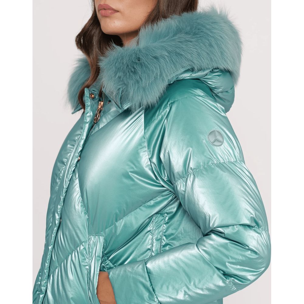 Light Blue Polyester Jackets & Coat - SEHABRANDS