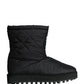 Dolce & Gabbana Black Nylon Padded Mid Calf Men Boots Shoes