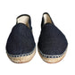 Dolce & Gabbana Blue Denim Cotton Leather Espadrilles Shoes