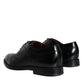 Dolce & Gabbana Black Calfskin Leather Derby Men Dress Shoes