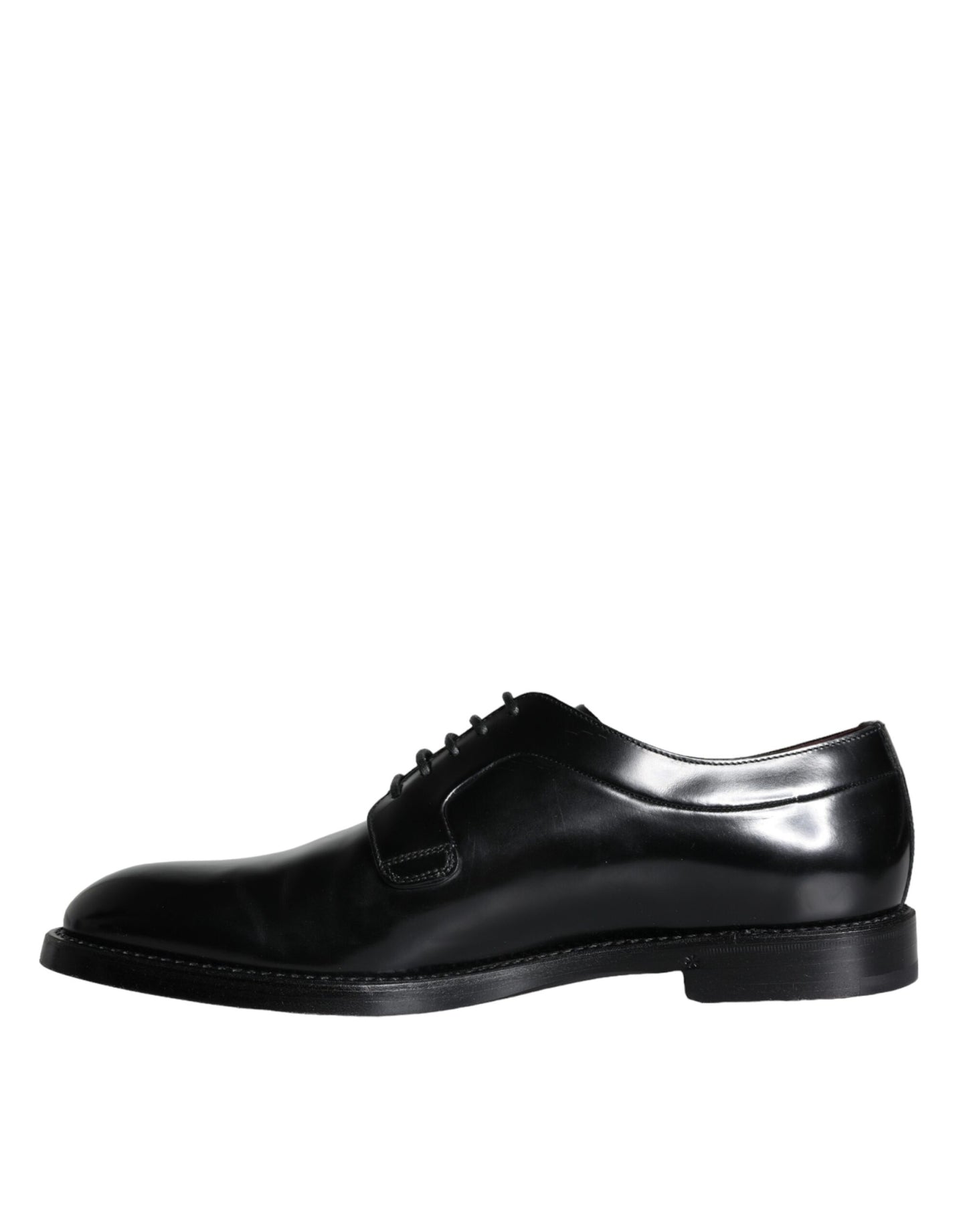 Dolce & Gabbana Black Calfskin Leather Derby Men Dress Shoes