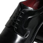 Dolce & Gabbana Black Calfskin Leather Derby Men Dress Shoes