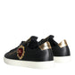 Dolce & Gabbana Black Portofino Sacred Heart Sneakers Shoes