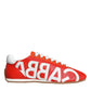 Dolce & Gabbana Red White Leather Logo Casual Sneakers Shoes