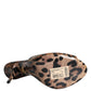 Dolce & Gabbana Brown Leopard Leather Slides Heels Sandals Shoes