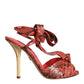 Dolce & Gabbana Coral Exotic Leather Heels Sandals Shoes