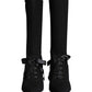 Dolce & Gabbana Black Stiletto Heels Mid Calf Boots Shoes