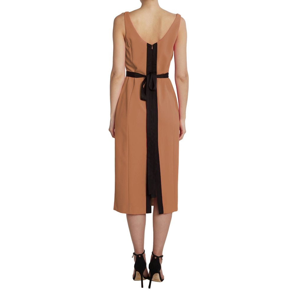 Brown Polyester Dress - SEHABRANDS