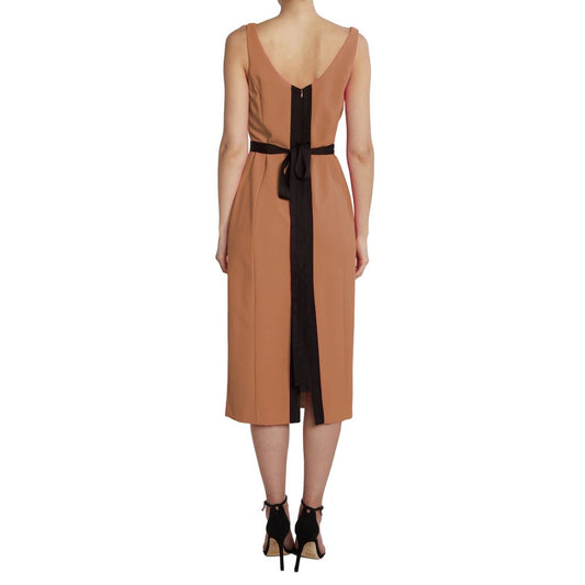 Brown Polyester Dress - SEHABRANDS