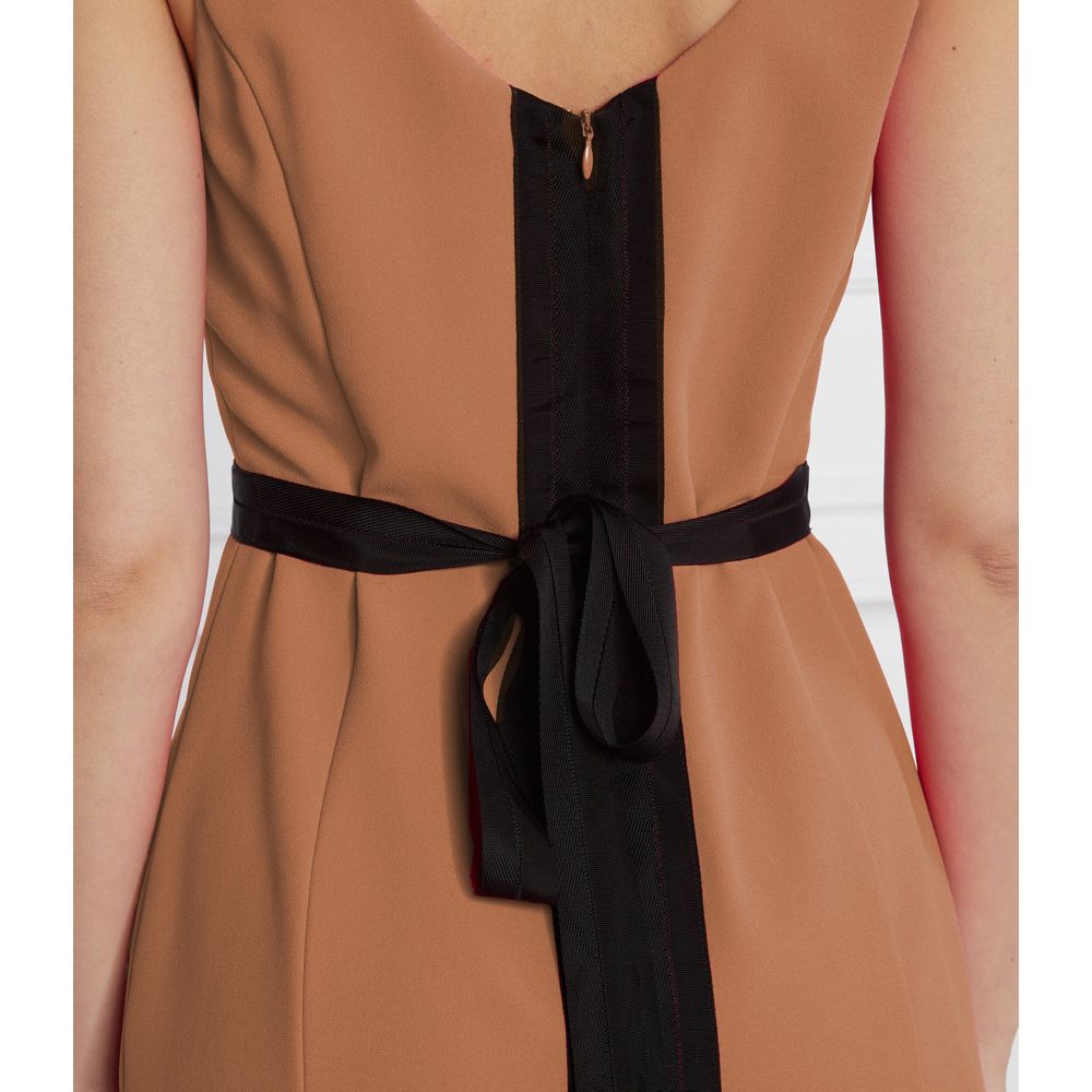 Brown Polyester Dress - SEHABRANDS