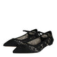 Dolce & Gabbana Black Taormina Lace Bellucci Flats Shoes