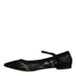 Dolce & Gabbana Black Taormina Lace Bellucci Flats Shoes