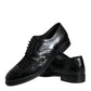 Dolce & Gabbana Black Leather Floral Lace Dress Formal Shoes