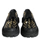 Dolce & Gabbana Black Leather Trekking Derby Embellished Shoes