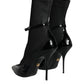 Dolce & Gabbana Black Leather Stilettos Booties Socks Shoes